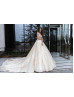 Cap Sleeve Beaded Tulle Cathedral Glitter Wedding Dress